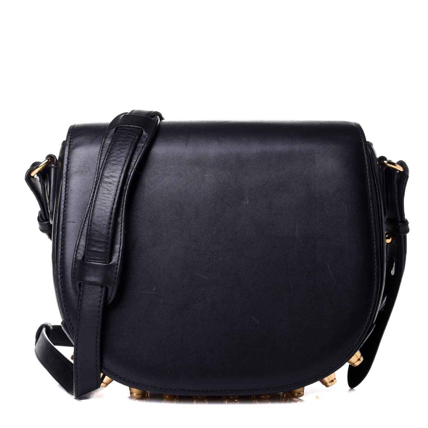 Calfskin Mini Lia Black Gold Hardware