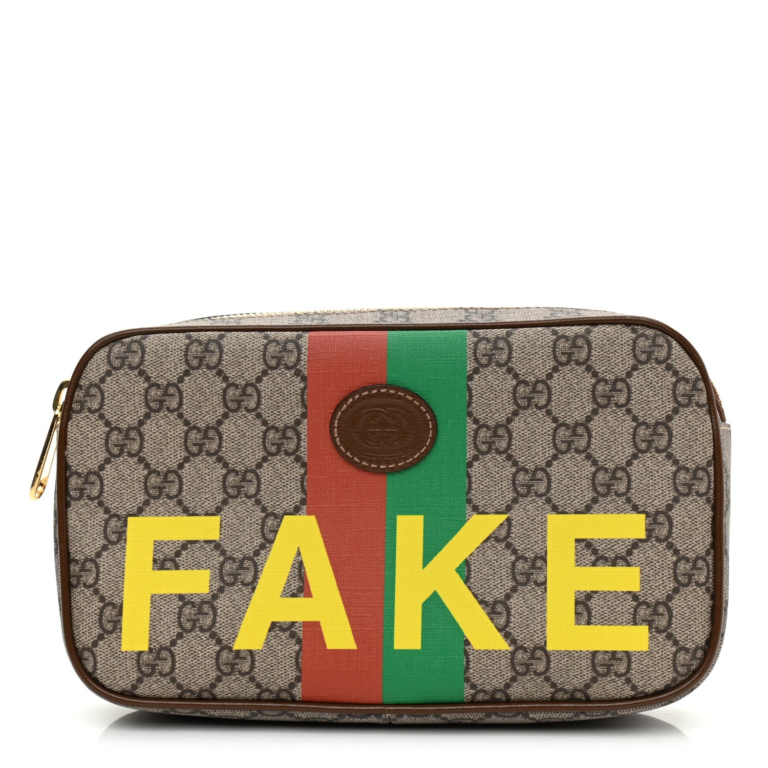 Gucci GG Supreme Monogram Azalea Calfskin Fake/Not Small Retro Interlocking G Belt Bag Beige Ebony Brown Sugar 1 of 8