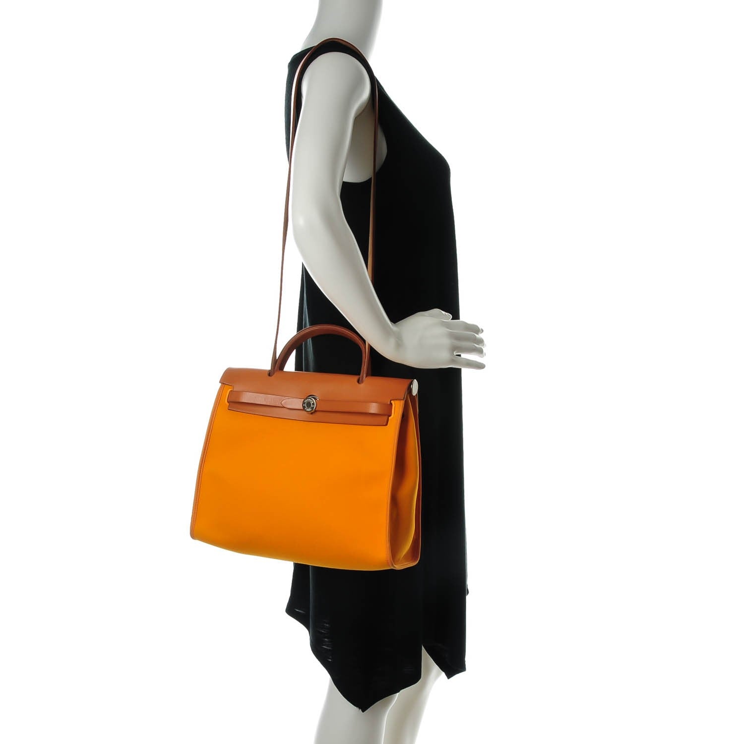Hermes Toile Vache Hunter Herbag Zip 31 PM Jaune d'Or 3 of 9