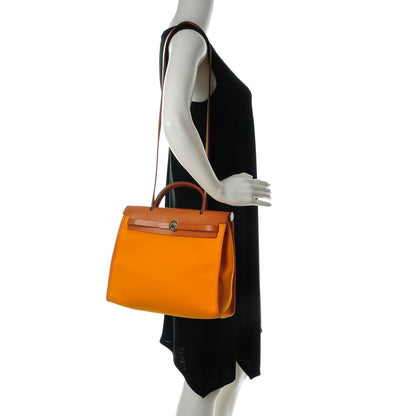 Hermes Toile Vache Hunter Herbag Zip 31 PM Jaune d'Or 3 of 9