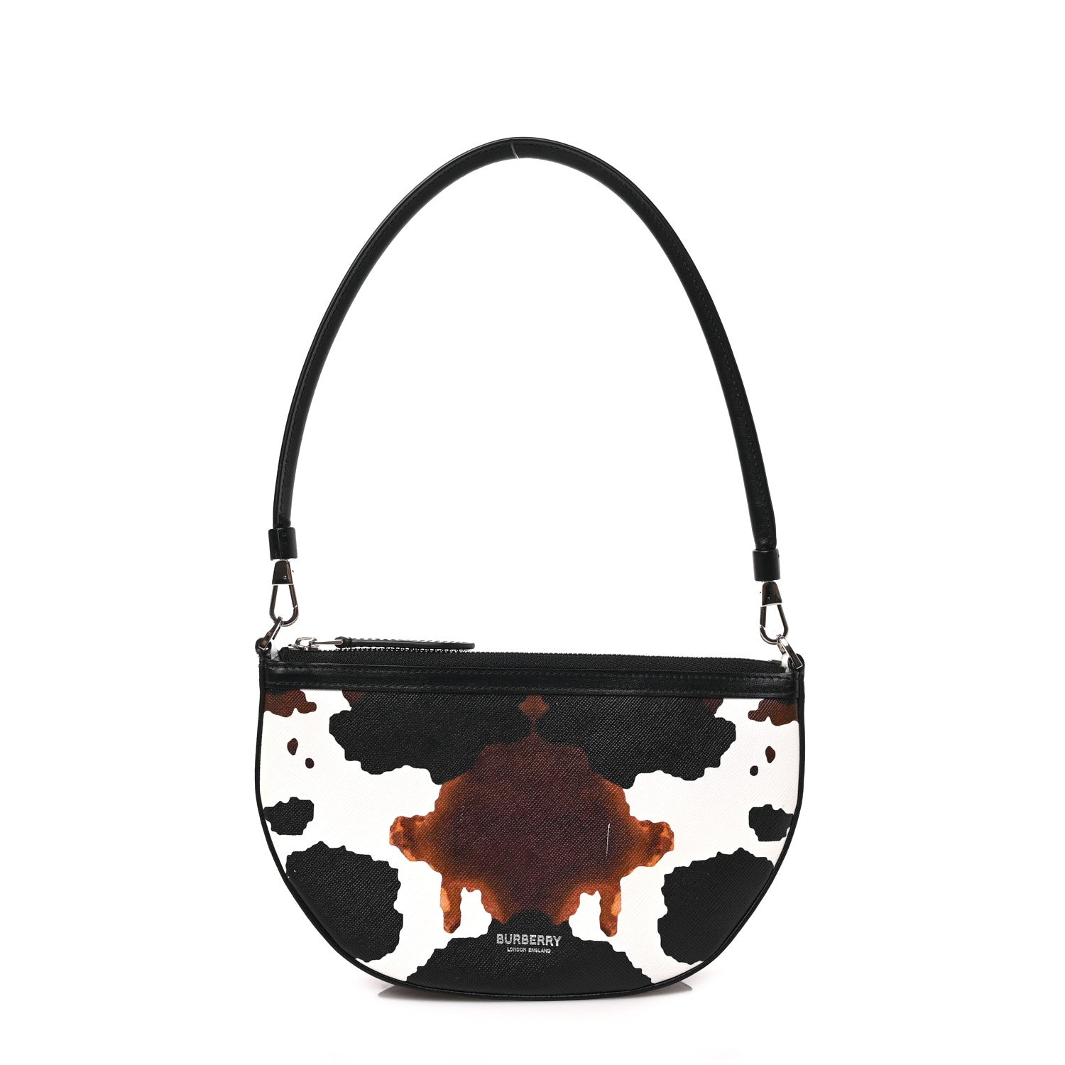 Burberry Calfskin Camouflage Mini Olympia Shoulder Bag Black 1 of 9