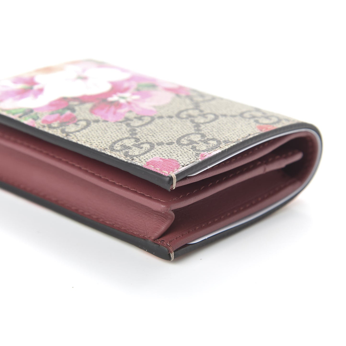 GG Supreme Monogram Blooms Card Case Beige Multicolor Dry Rose