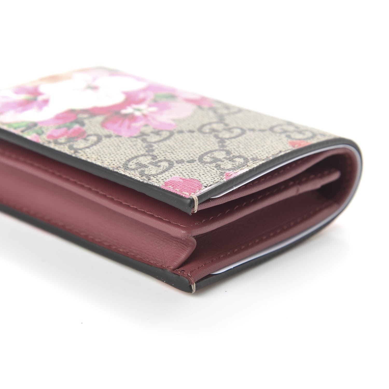 Gucci GG Supreme Monogram Blooms Card Case Beige Multicolor Dry Rose 7 of 10