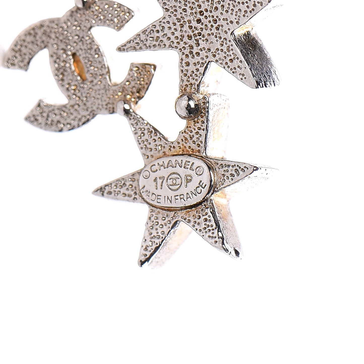 Crystal CC Star Earrings Silver