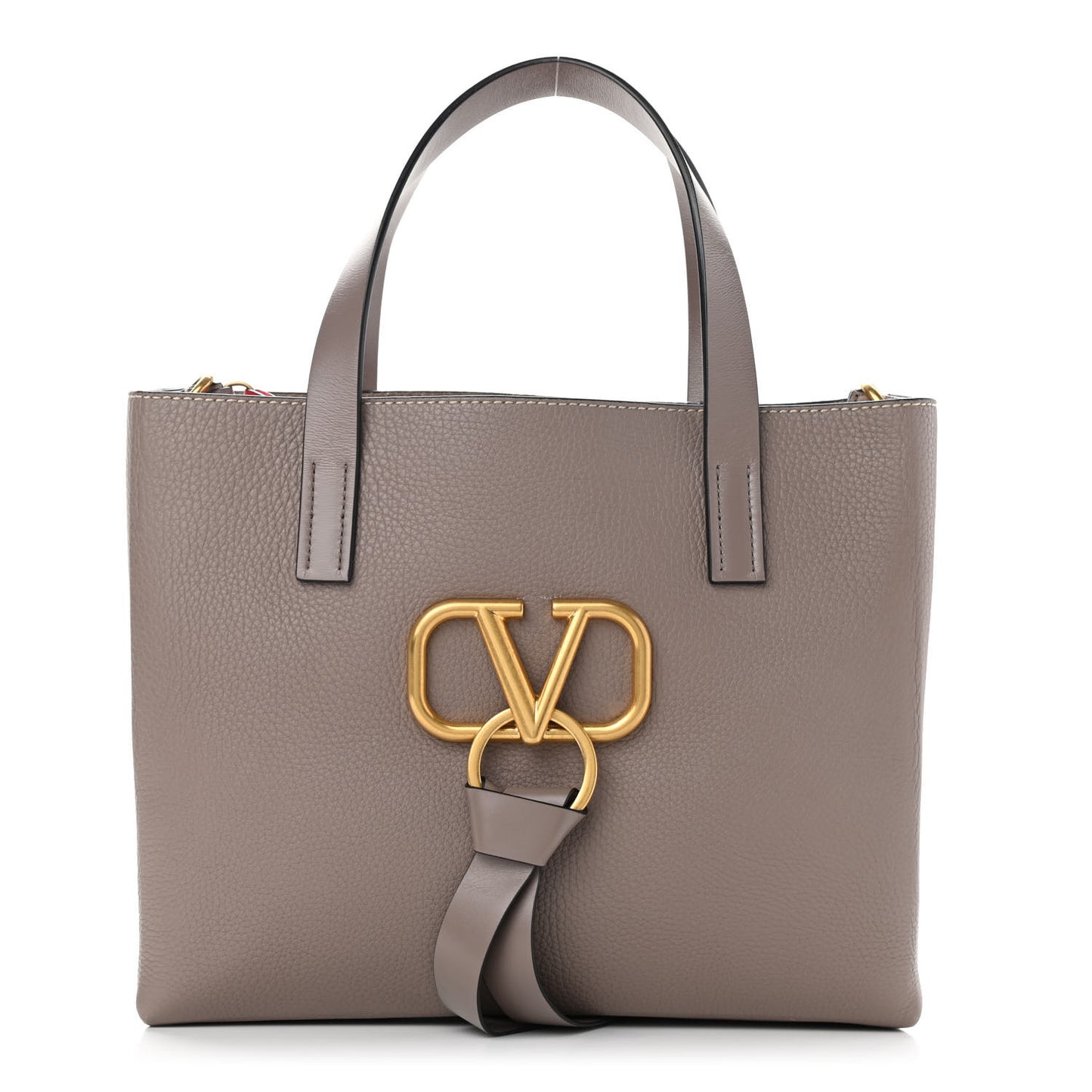 Pebbled Calfskin VRing Tote Bag Clay