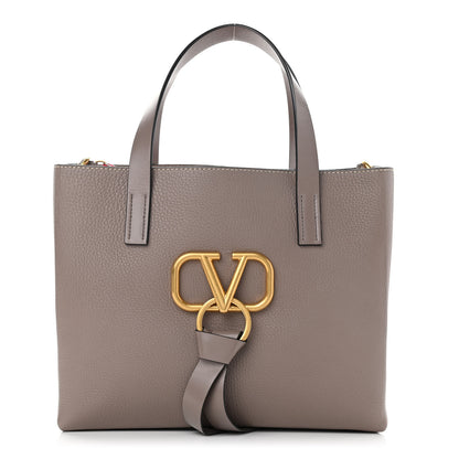 Valentino Garavani Pebbled Calfskin VRing Tote Bag Clay 3 of 10
