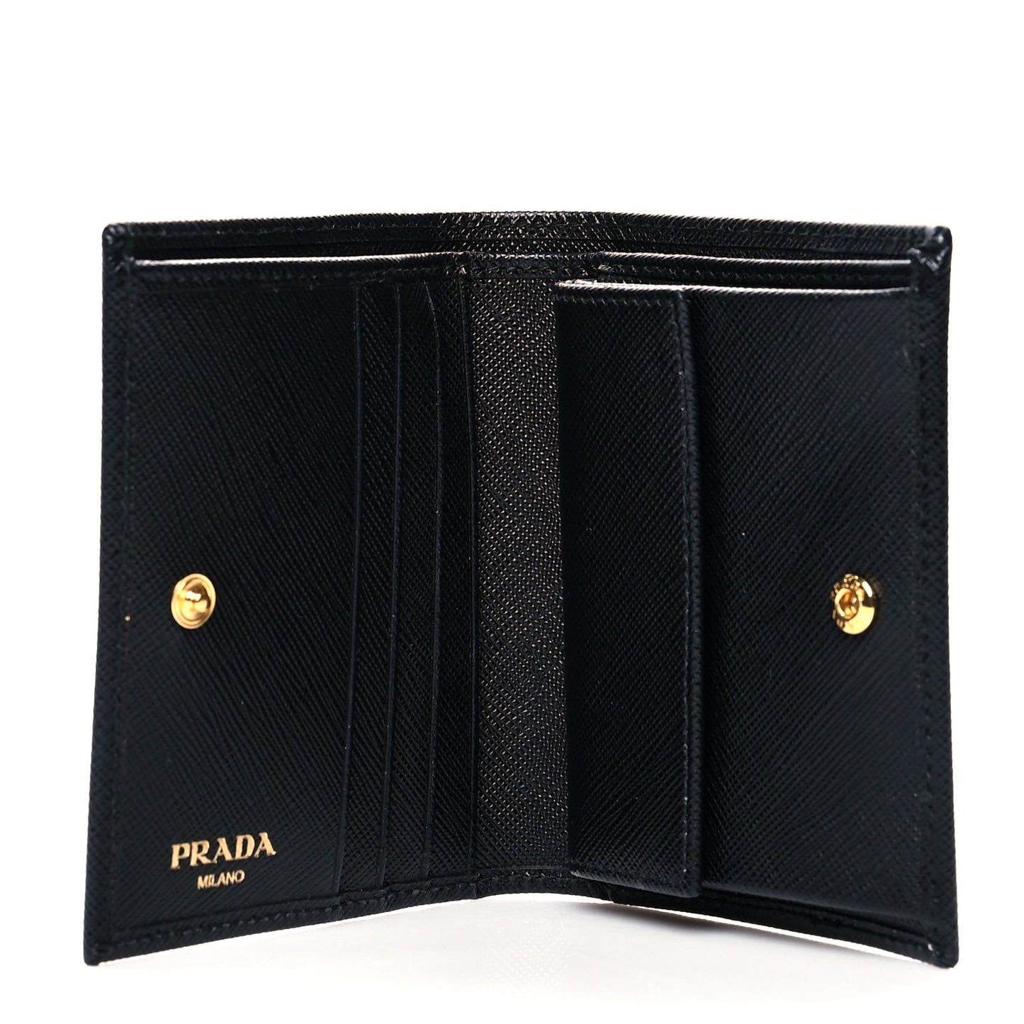 Saffiano Metal Bi-Fold Wallet Black