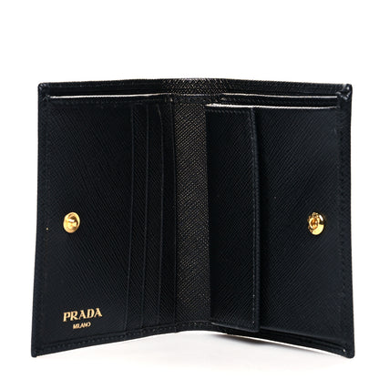 Prada Saffiano Metal Bi-Fold Wallet Black 5 of 7