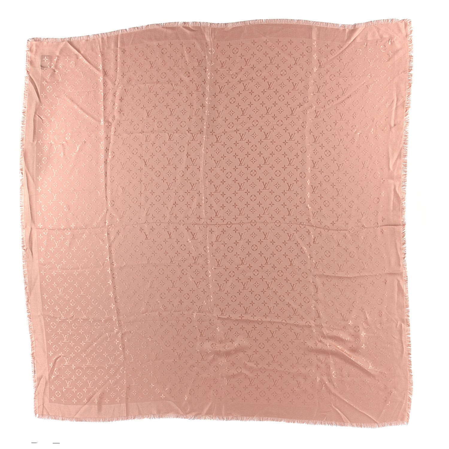 Louis Vuitton Silk Wool Monogram Shawl Rose 1 of 3