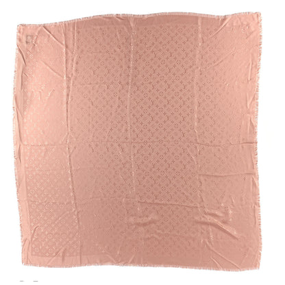 Louis Vuitton Silk Wool Monogram Shawl Rose 1 of 3