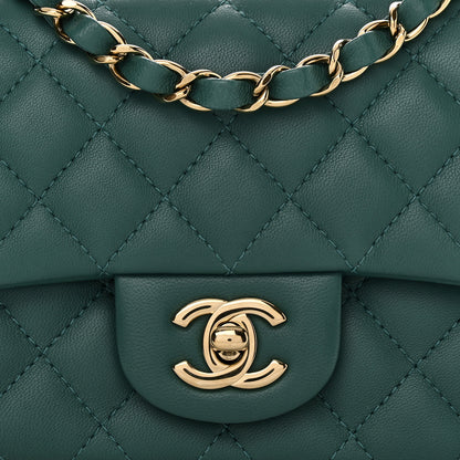 Chanel Lambskin Quilted Mini Square Flap Green 8 of 11