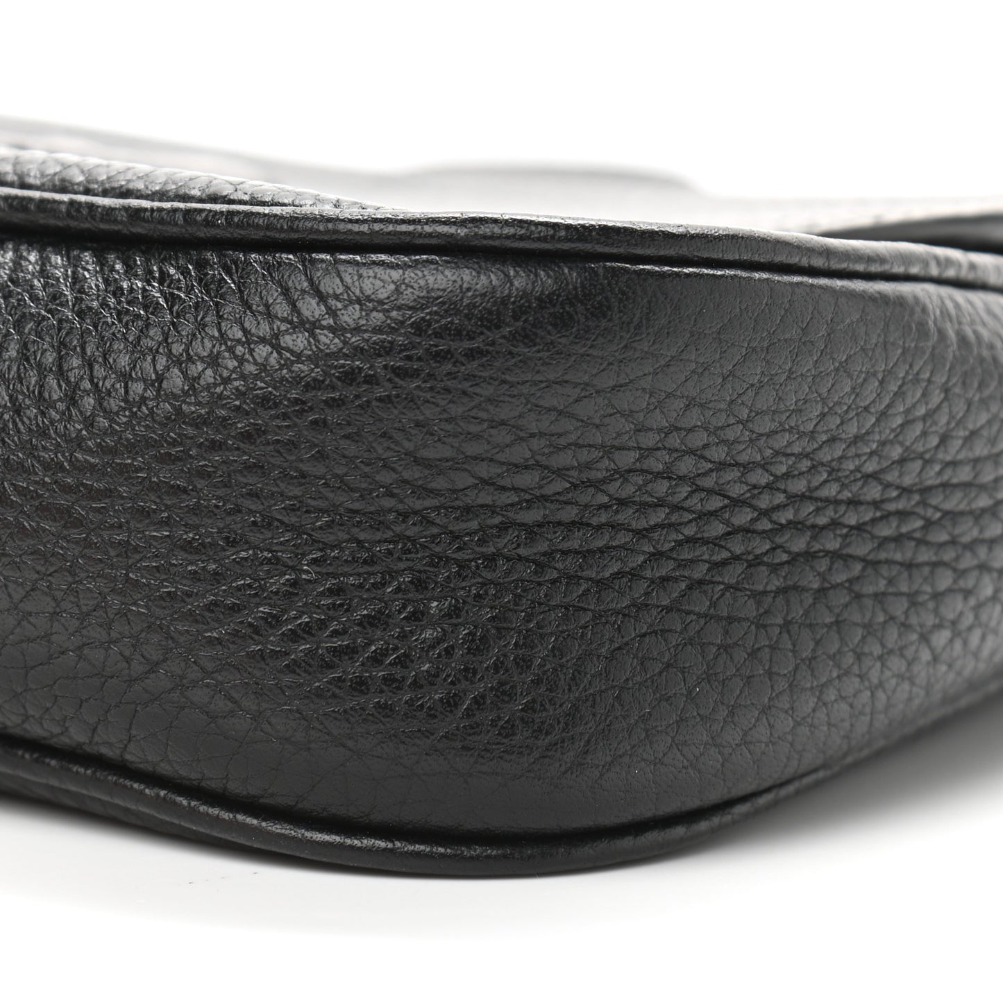 Pebbled Calfskin Medium Soho Flap Crossbody Black
