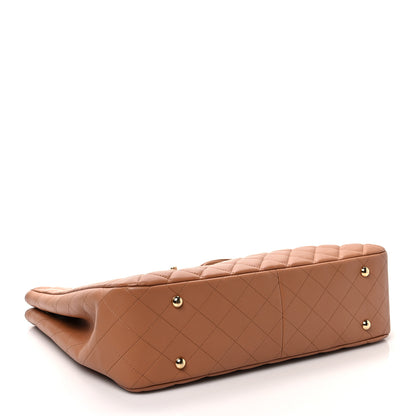 Chanel Lambskin Quilted Large Classic Shopping Tote Camel 4 of 9