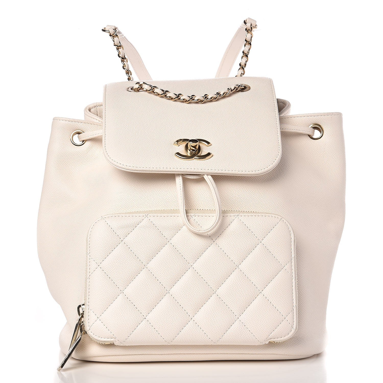 Chanel Caviar Quilted Business Affinity Backpack White 1 of 10