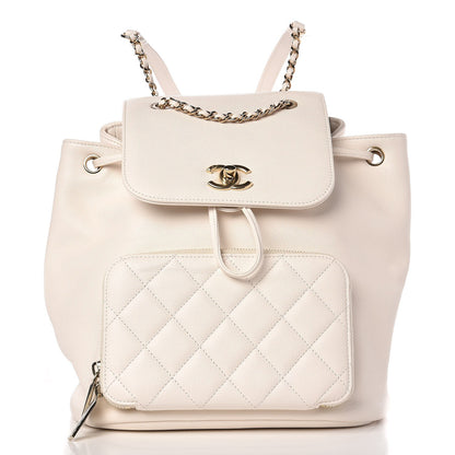 Chanel Caviar Quilted Business Affinity Backpack White 1 of 10
