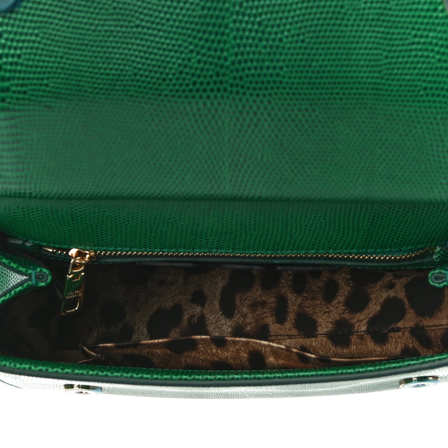 Stampa Iguana Crystal Medium Miss Sicily Satchel Green