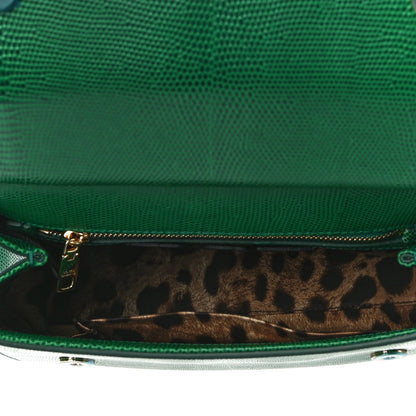 Dolce & Gabbana Stampa Iguana Crystal Medium Miss Sicily Satchel Green 5 of 10