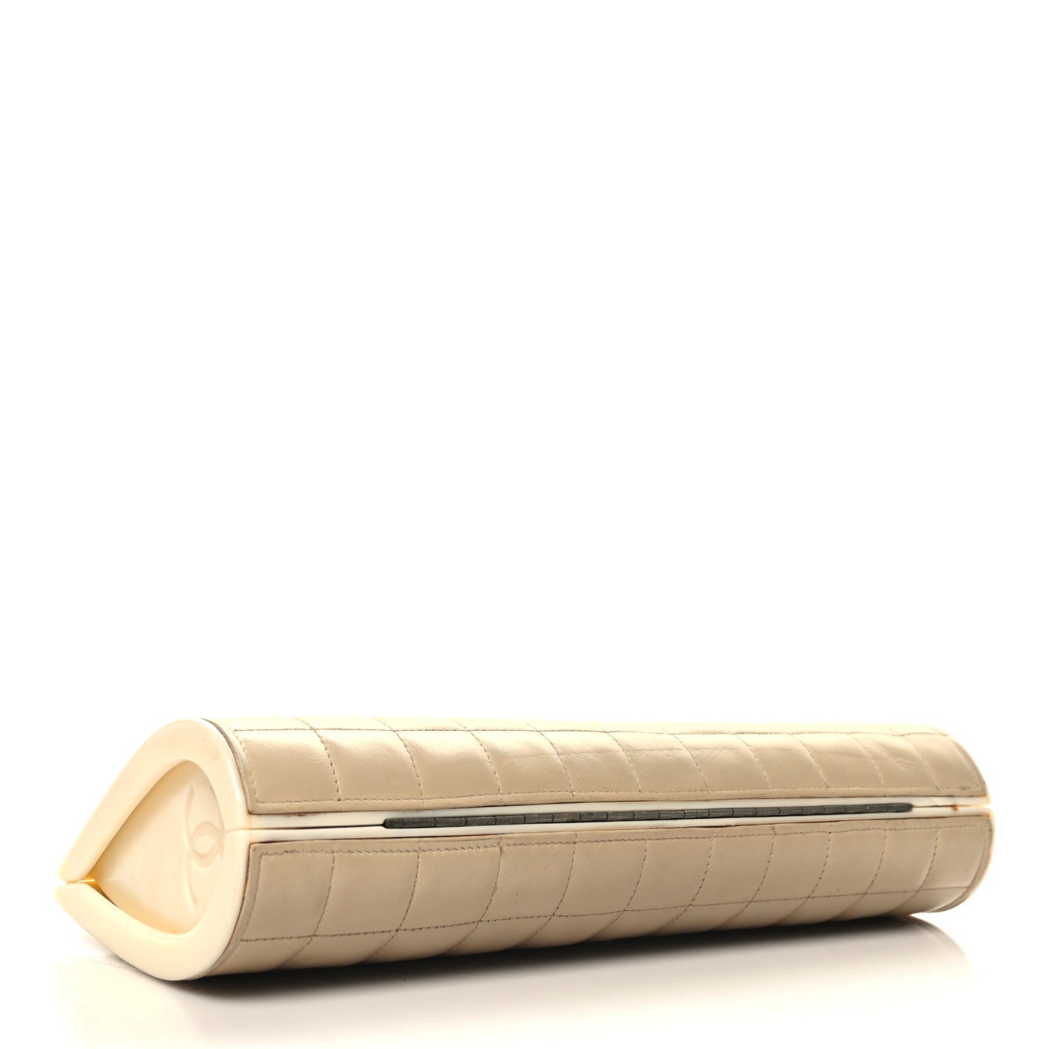 Chanel Lambskin Plexiglass Chocolate Bar Clutch Beige 4 of 12