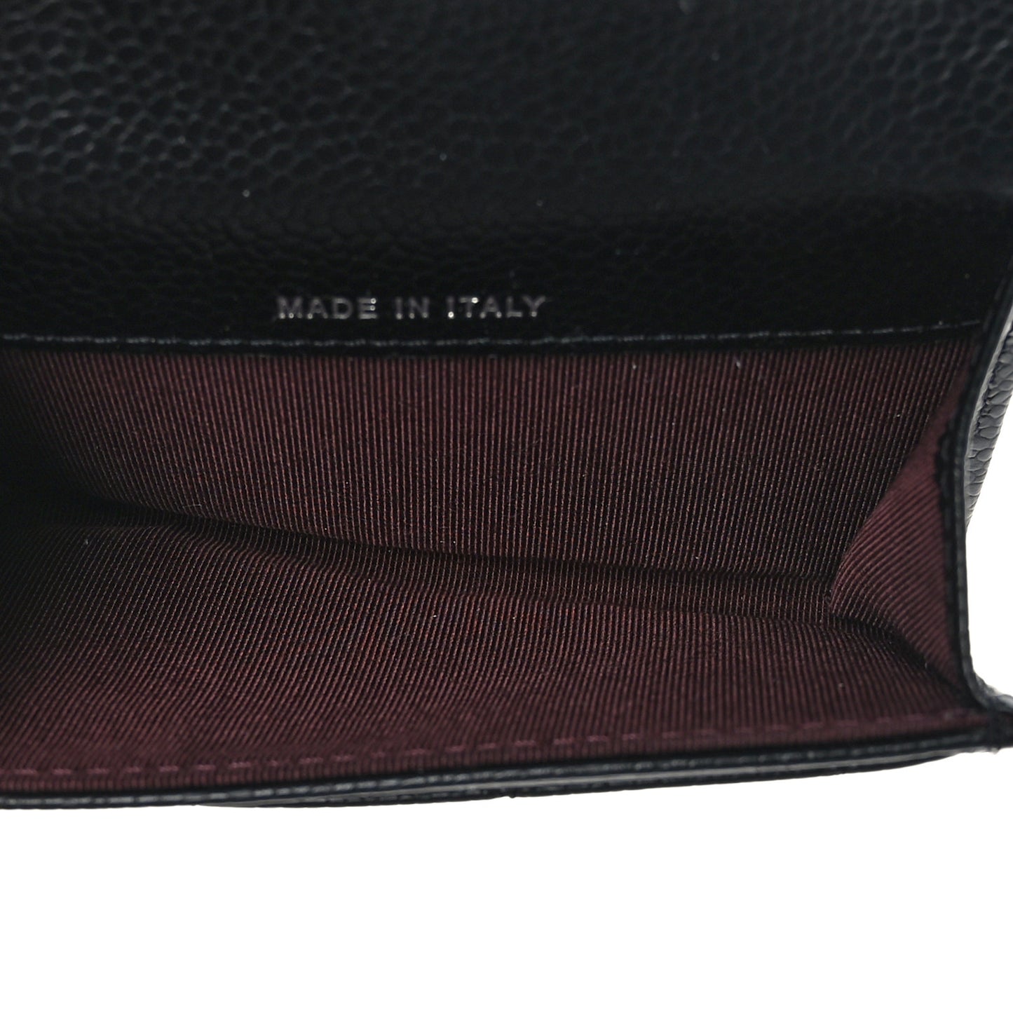 Caviar Quilted Flap Card Holder Wallet Black