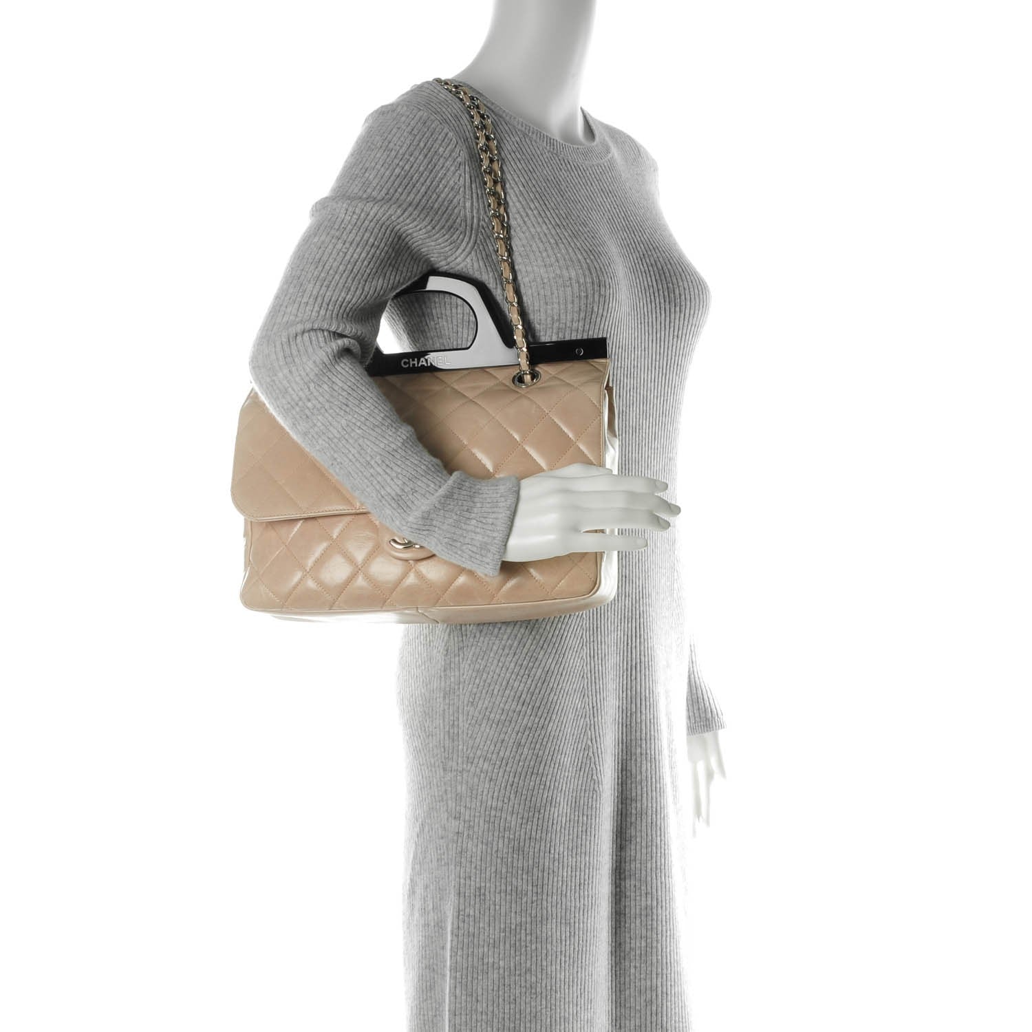 Chanel Glazed Calfskin Quilted Small CC Delivery Tote Light Pink 2 of 7