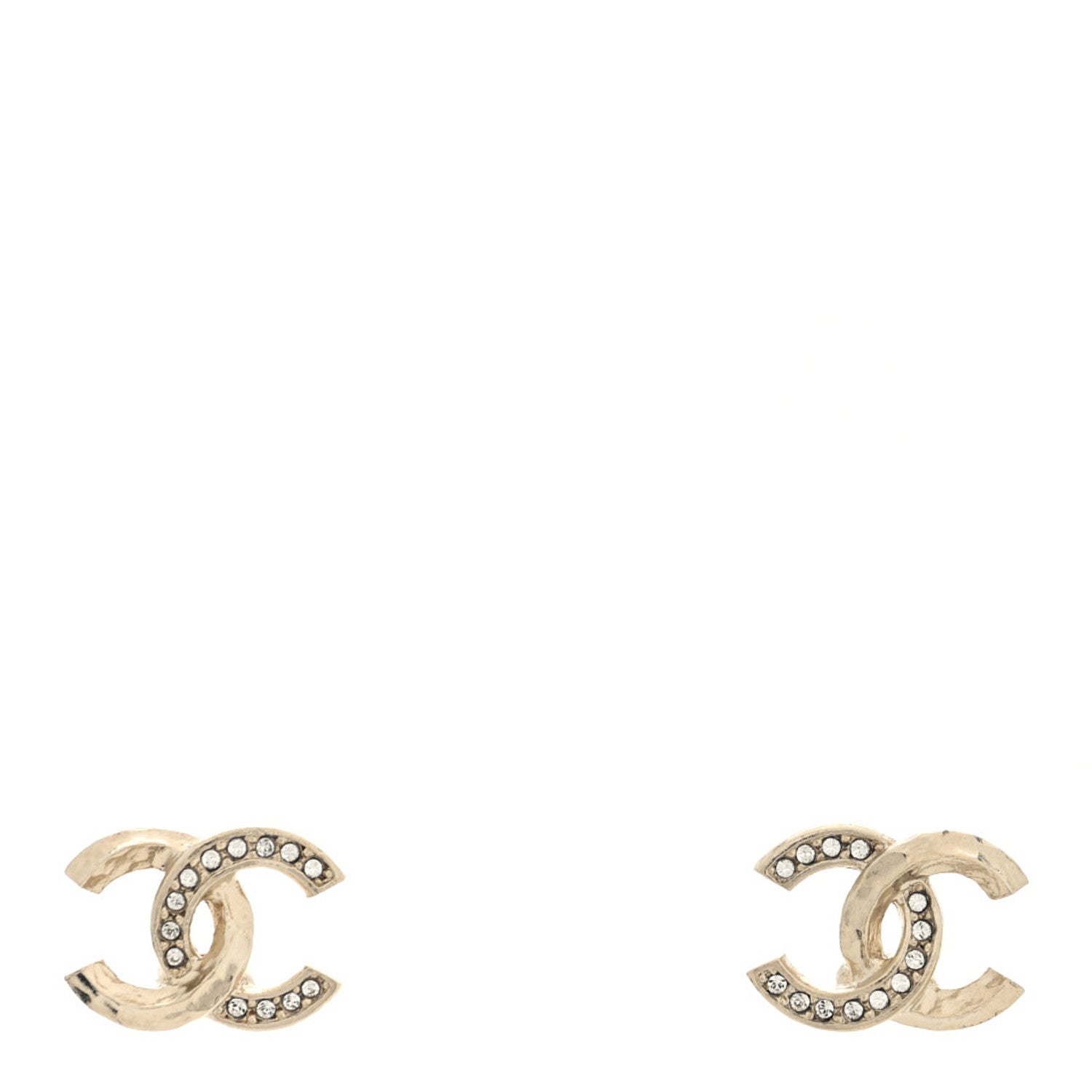 Chanel Crystal CC Earrings Gold 1 of 5