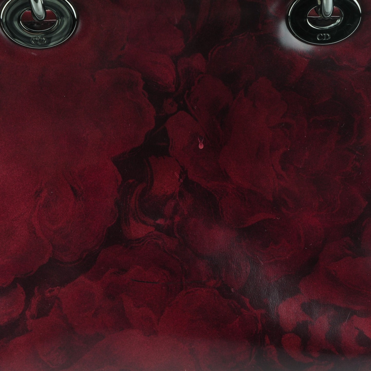 Patent Medium Floral Lady Dior Burgundy