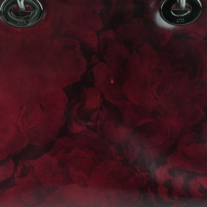 Christian Dior Patent Medium Floral Lady Dior Burgundy 8 of 9