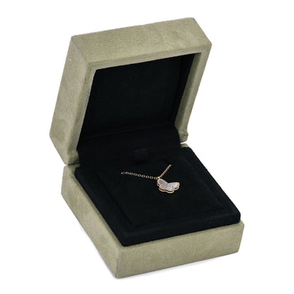 Van Cleef & Arpels 18K Yellow Gold Mother of Pearl Sweet Alhambra Butterfly Pendant Necklace 8 of 8