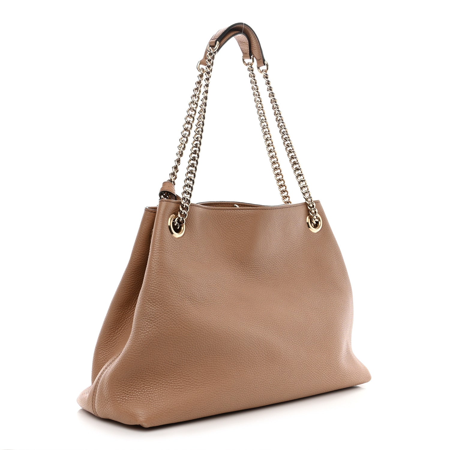 Gucci Pebbled Calfskin Medium Soho Chain Shoulder Bag Camelia 3 of 10