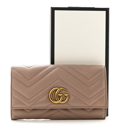 Gucci Calfskin Matelasse GG Marmont Continental Wallet Porcelain Rose 13 of 13