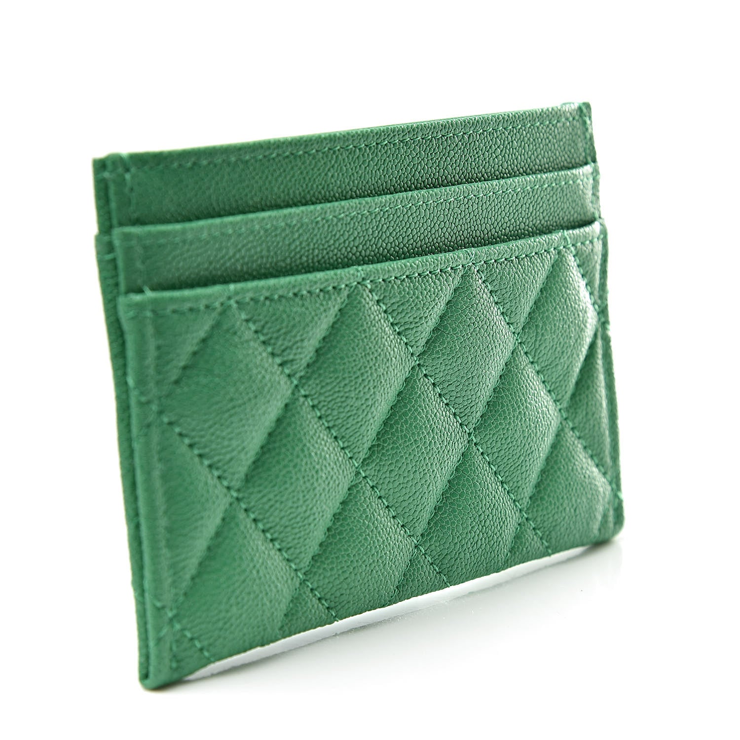Chanel Caviar Quilted Boy Card Holder Green 3 of 9