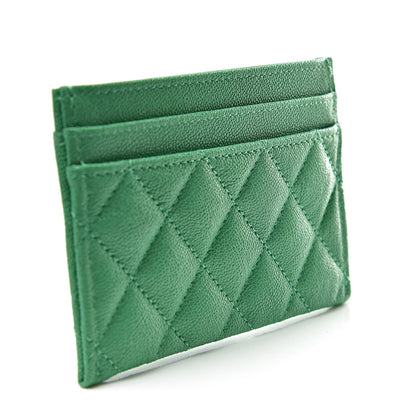 Chanel Caviar Quilted Boy Card Holder Green 3 of 9