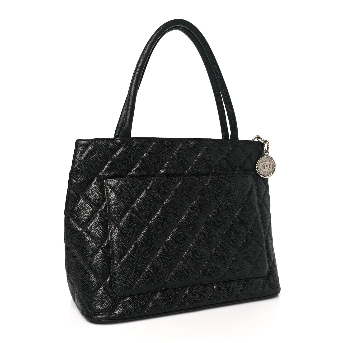 Caviar Quilted Medallion Tote Black