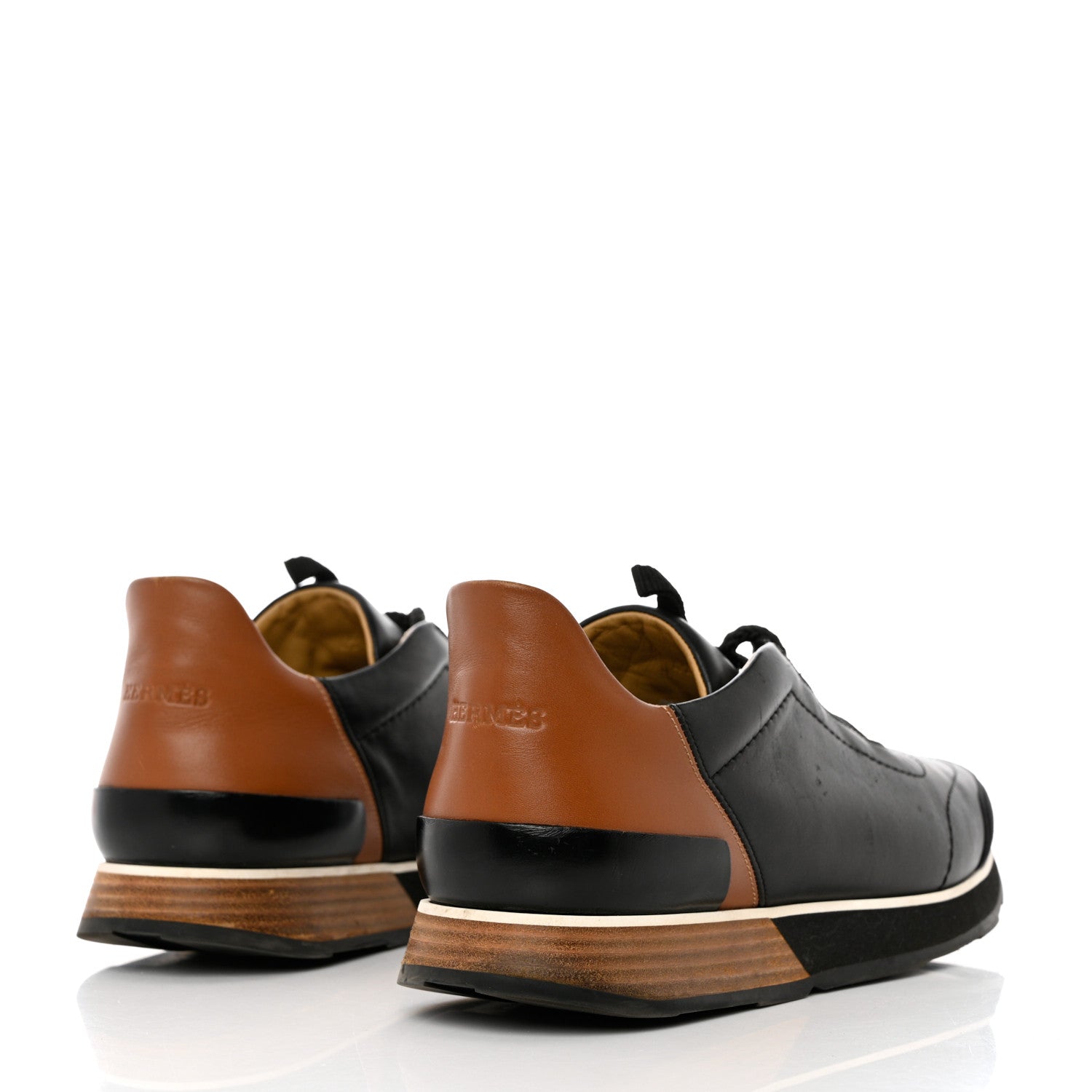 Hermes Calfskin Mens Miles Sneakers 42.5 Black 4 of 10