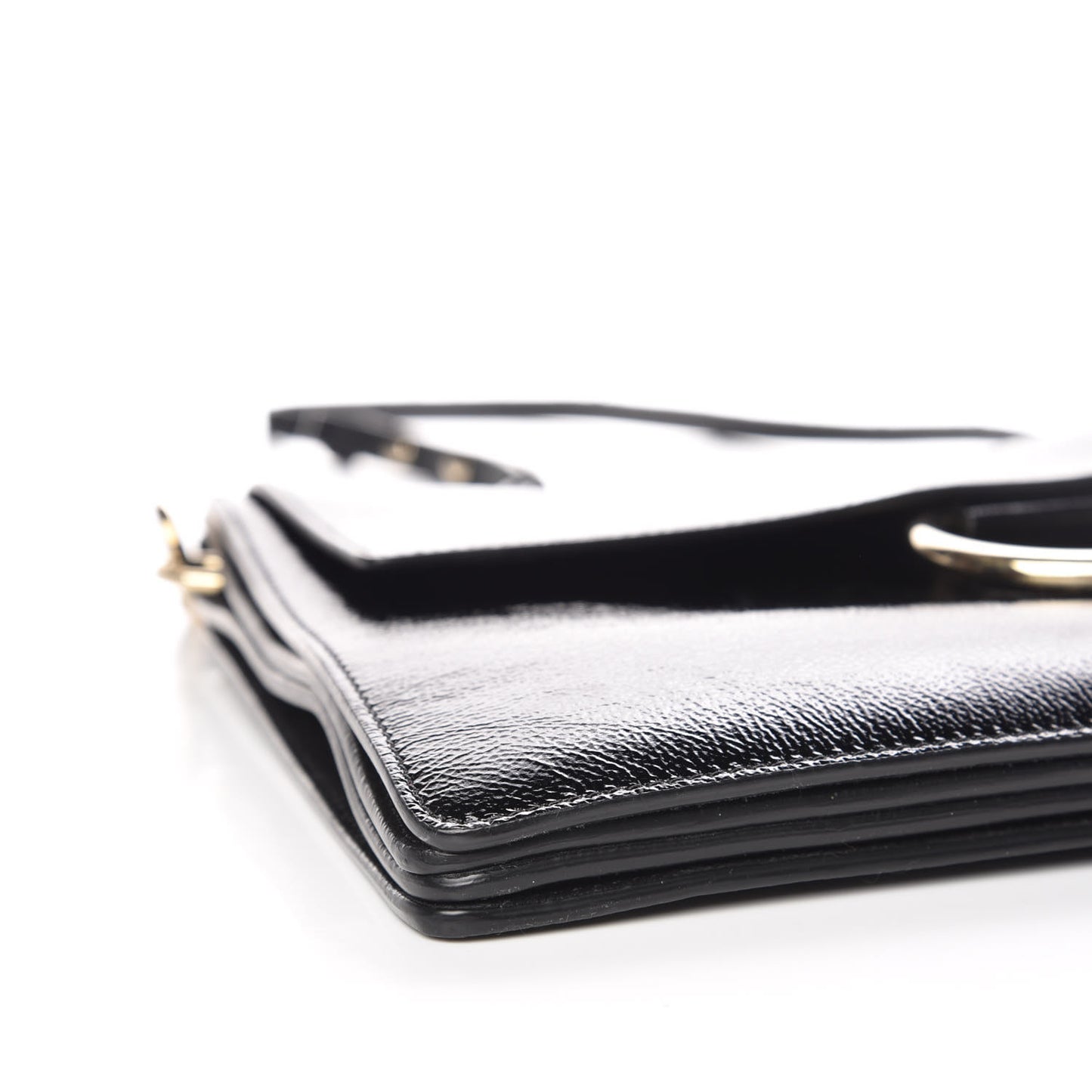 Patent Medium Faye Shoulder Bag Black