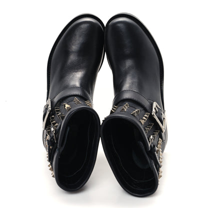 Valentino Garavani Calfskin Rockstud 30mm Biker Boots 36.5 Black 2 of 10