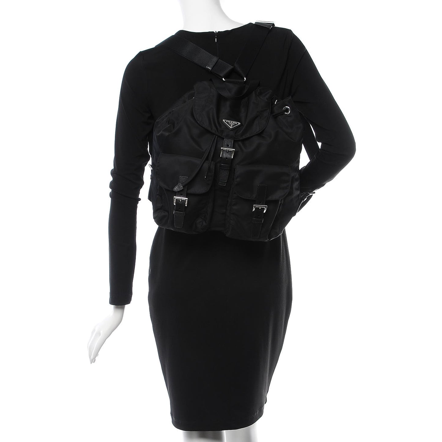 Nylon Vela Medium Backpack Black