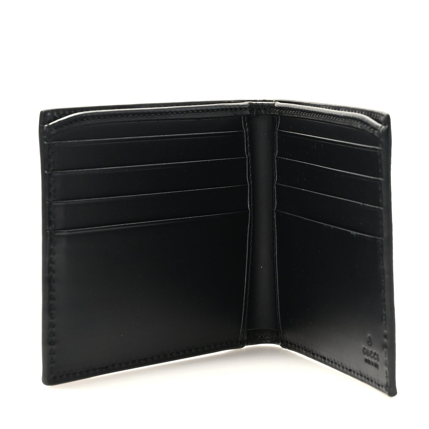 GG Supreme Monogram Selleria Calfskin Tiger Nice Bi-Fold Wallet Beige Ebony Multicolor Black