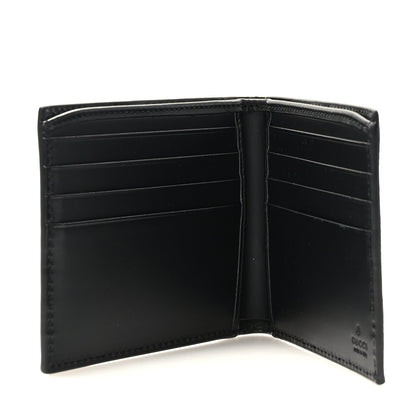 Gucci GG Supreme Monogram Selleria Calfskin Tiger Nice Bi-Fold Wallet Beige Ebony Multicolor Black 5 of 7