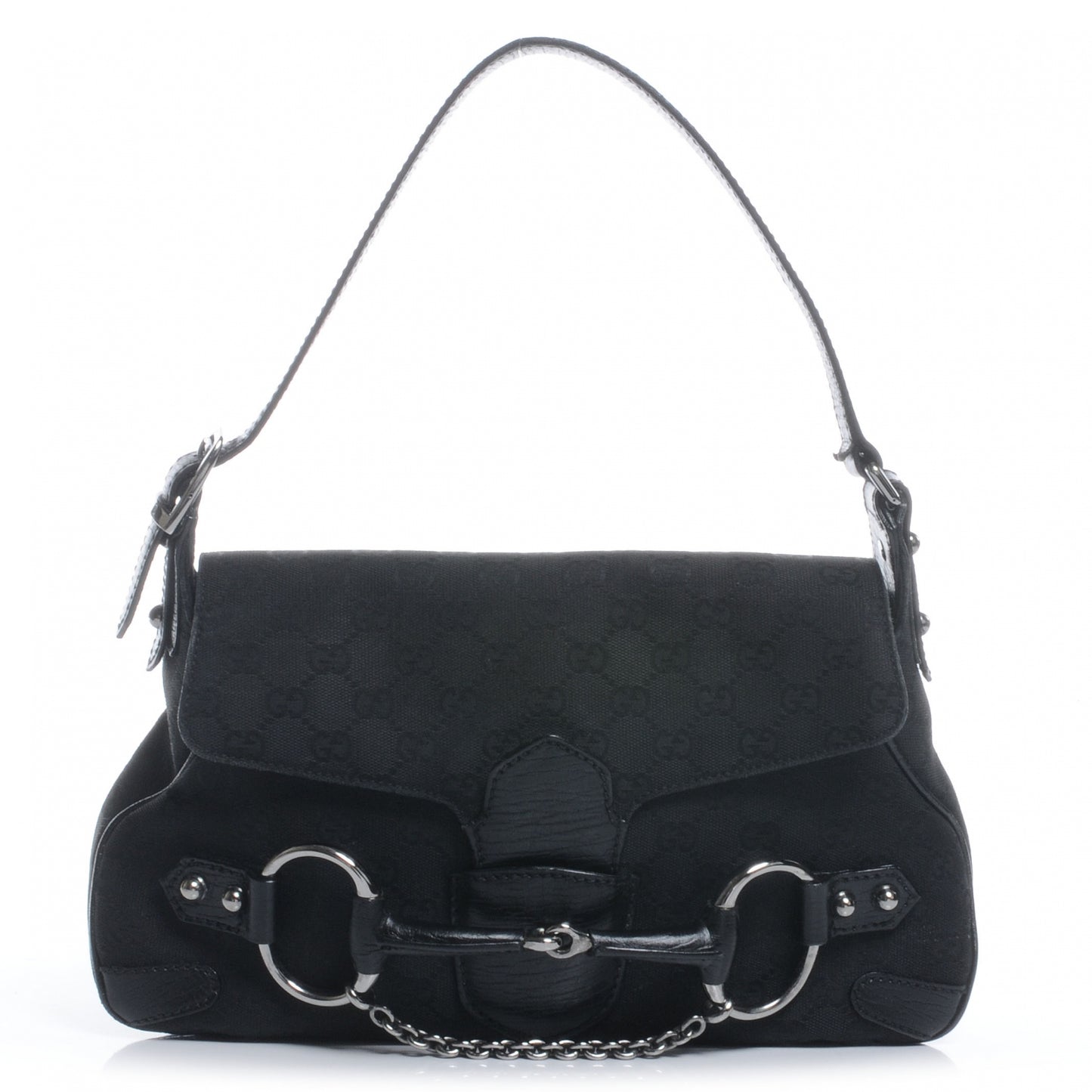 Monogram Horsebit Flap Bag Black