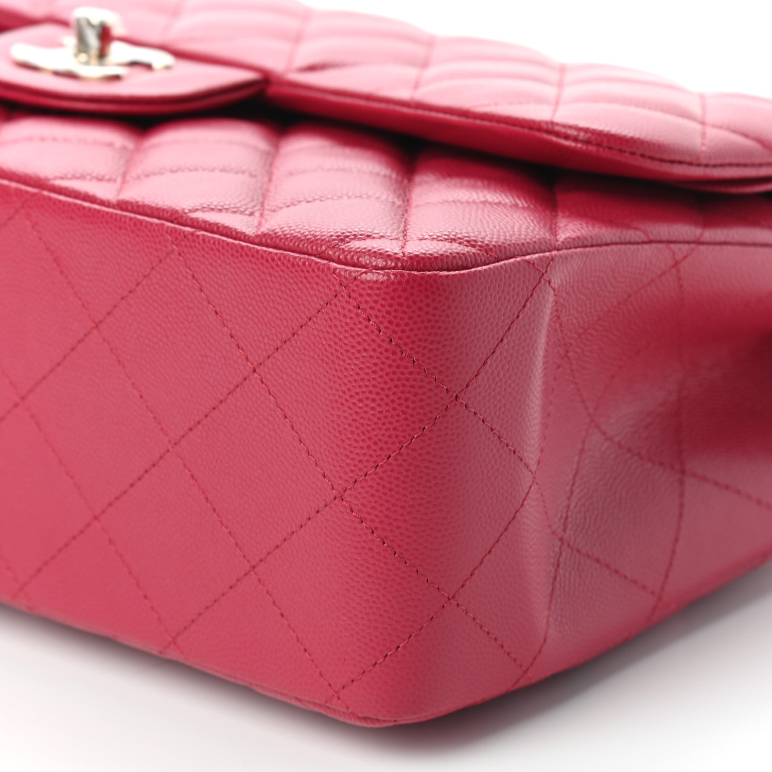 Chanel Caviar Quilted Jumbo Double Flap Dark Pink 9 of 9