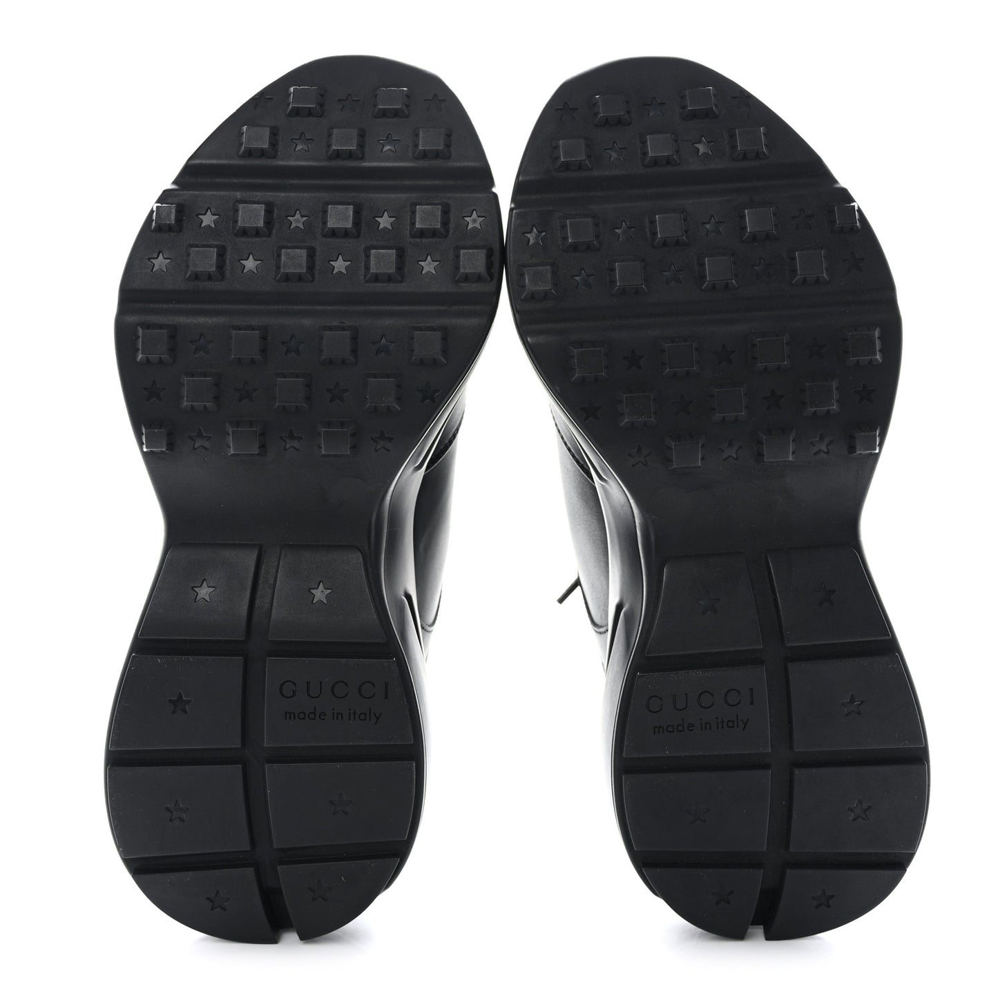 Dali Soft Calfskin Cut Out Interlocking G Womens Rhyton Sneakers 37.5 Black Ivoire