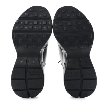 Gucci Dali Soft Calfskin Cut Out Interlocking G Womens Rhyton Sneakers 37.5 Black Ivoire 5 of 9