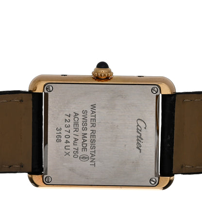 Cartier Stainless Steel 18K Yellow Gold Alligator 24mm Tank Solo Quartz Watch 4 of 5