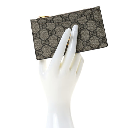 Gucci X BALENCIAGA GG Supreme Monogram Zip Card Case Beige Ebony 2 of 7