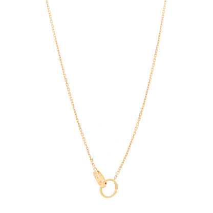 Cartier 18K Pink Gold Diamond Interlocking LOVE Necklace 4 of 8