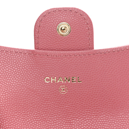 Chanel Caviar Quilted Flap Card Holder Wallet Pink 6 of 9