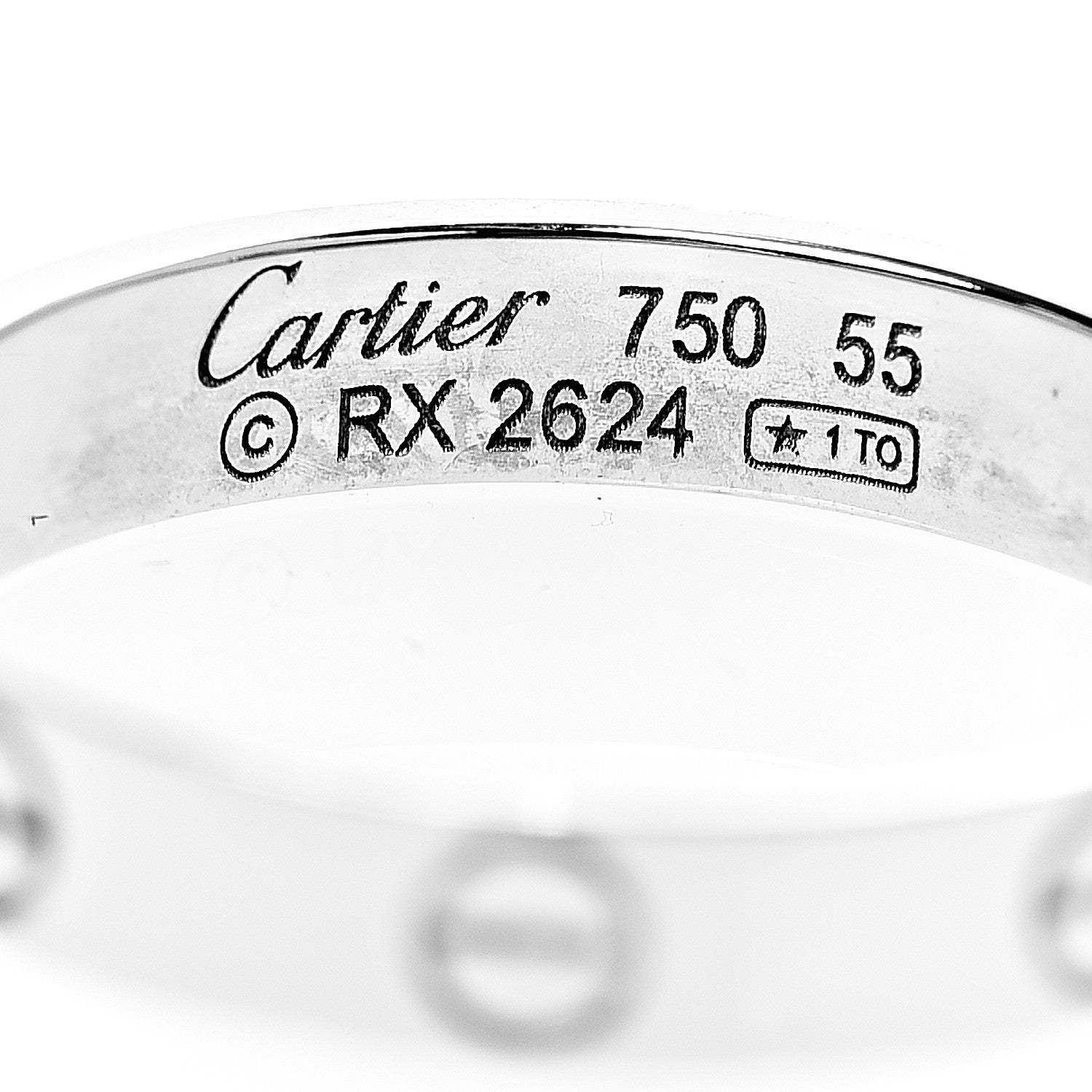 Cartier 18K White Gold 3.5mm LOVE Wedding Band Ring 55 7.25 3 of 3