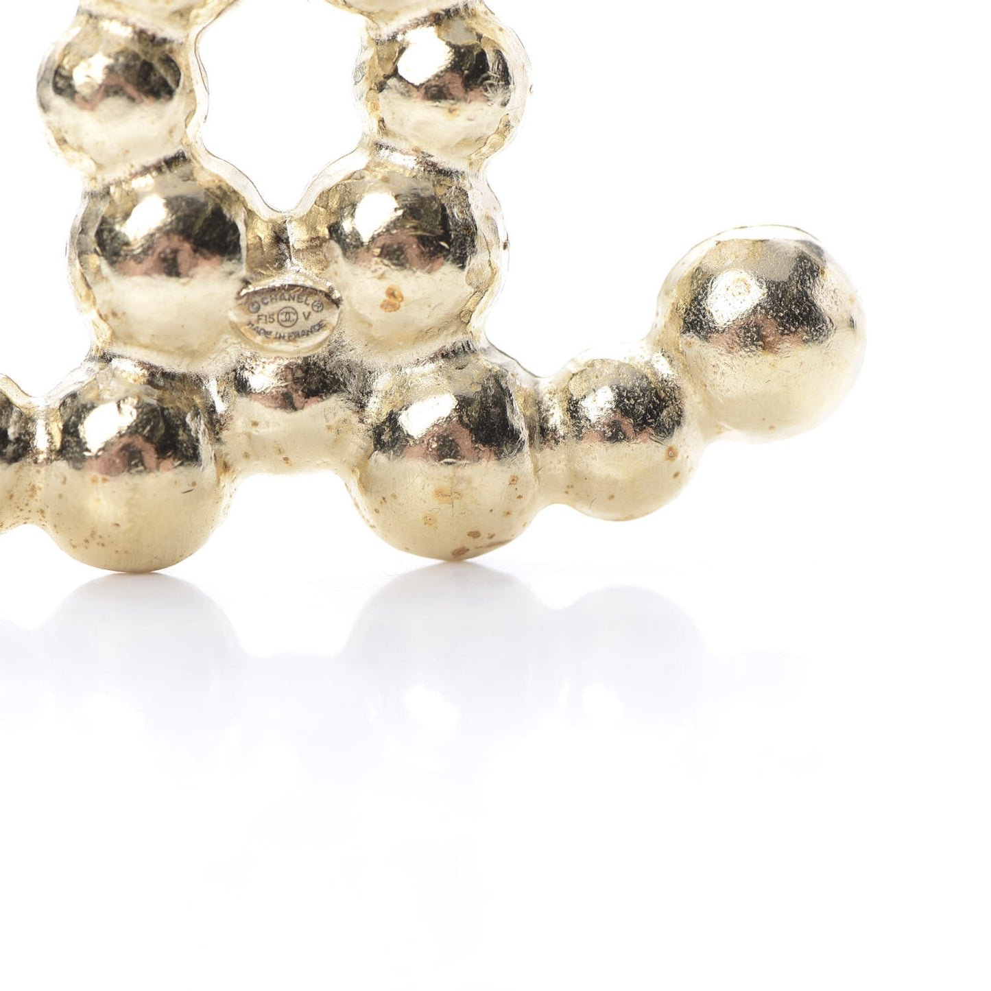Pearl CC Brooch Gold Pearly White