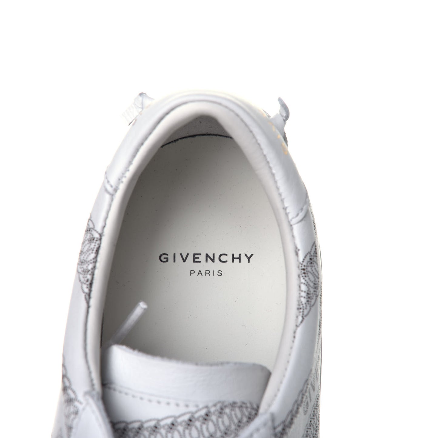 Calfskin Logo Chain Print Womens Urban Street Sneakers 36.5 White